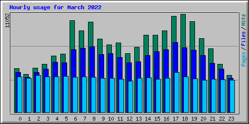 Hourly usage for March 2022