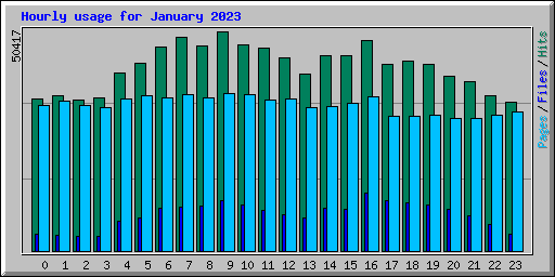 Hourly usage for January 2023